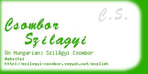 csombor szilagyi business card